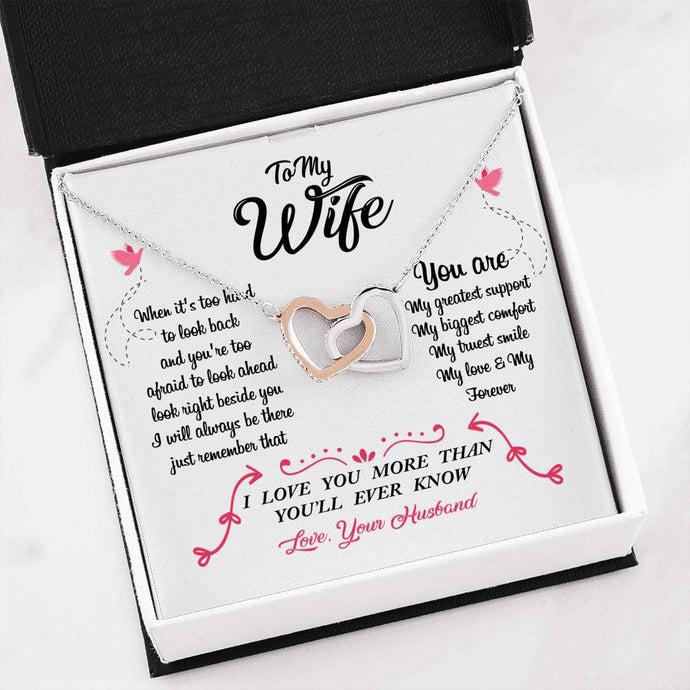 Interlocking Heart Necklace | To Wife from Husband | I love You More